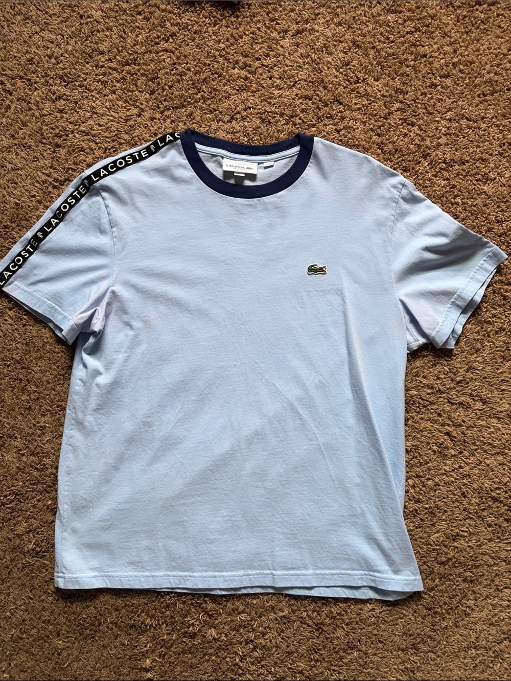 Lacoste Light Blue Short Sleeve Tee with Navy Trim